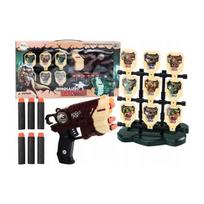 LEAN Toys Foam Dinosaurs Brown Dinosaurs Gun With Darts Set