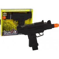 LEAN Toys Juodas žaislinis pistoletas vaikams su vibracija ir garsu