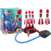 LEAN Toys Triple Launcher Catapult Foam Rocket Push Up Game