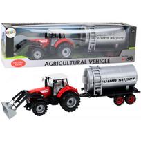 LEAN Toys Agricultural Tractor Excavator with Tanker Drive Red