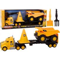 LEAN Toys Statybinių mašinų rinkinys, judantis geltonas savivartis
