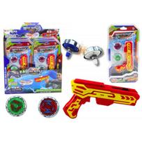 LEAN Toys Set Gun Launcher 2 Metal Discs Red Lights