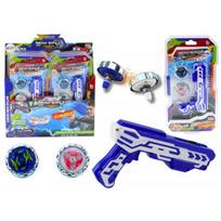 LEAN Toys Set Gun Launcher 2 Metal Discs Blue Lights