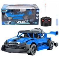 LEAN Toys Remote Control Car RC 1:20 Lights Smoke Effect Blue