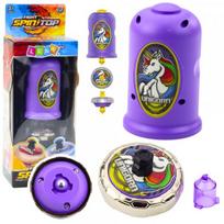 LEAN Toys Flying Disc Unicorn Spinner Launcher Set Purple