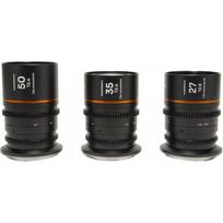 Laowa Nanomorph S35 Prime 3-Lens Bundle (27mm, 35mm, 50mm) (Amber) - L Mount