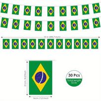 10 mln (32,8 pėdų) Brazilijos Vėliavos Girlianda Vėliavėlės Šventinė Dekoracija Kabinama Vėliavėlė Traukiama Vėliavėlė
