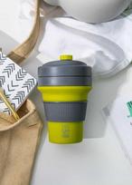 Silikoninis Sulankstomas Kelioninis Puodelis Colourworks 350ml Silikoninis Kelioninis Puodelis 350ml su Sulankstoma Galine Dalimi, Žalia