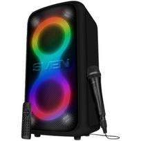 Portable speaker SVEN PS-1000, black, power output 2x80W (RMS), TWS, Bluetooth, FM, USB, LED-display, lithium battery