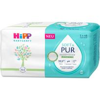 Hipp Soft & Pur drėgnosios valomosios servetėlės vaikams nuo gimimo 3x48 vnt.