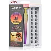 KISS imPRESS Press-on Falsies pavienės blakstienos su mazgeliais 02 Voluminous 20 vnt.