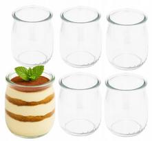 6 skaidrių stiklinių indelių rinkinys 140 ml Desertams, tiramisu