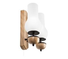 Brilagi - LED Sieninis šviestuvas COTTAGE 2xE14/40W/230V ąžuolas/balta