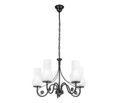 Brilagi - LED Sietynas, kabinamas ant grandinės COTTAGE 5xE14/40W/230V juoda/balta