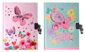 Užrašų knygelė - dienoraštis BUTTERFLIES & FLOWERS, MP, A5, 80 lapų, 80gsm, su spynele
