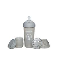 Buteliukas Twistshake antikolikinis Pro Double 79042, 330 ml, pilkas