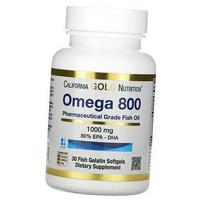 Farmacinės kokybės žuvų taukai, Omega 800 farmacinės kokybės žuvų taukai, California Gold Nutrition (67427002) 30softgels