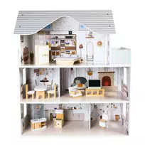 Medinis lėlių namas su baldais ECOTOYS „Emma Residence“ – 3 aukštų