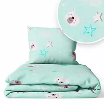 Cover set -  2 pcs - 120x90, 40x60 - BEAR HEADS - MINT