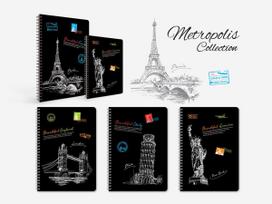Knyga su spirale METROPOL, A4 80 lapų 70 g