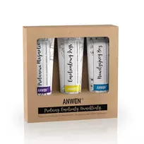 ANWEN_SET Vidutinio porėtumo plaukų kondicionieriai Baltyminė orchidėja 100ml + minkštinamasis irisas 100ml + drėkinamasis šeivamedis 100ml