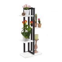 Gėlių stovas su 4 lentynomis 93x42,5x22,5cm., juodos/baltos spalvos
