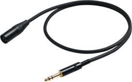 Proel 6.3mm stereo jack to XLR male cable, 2m, black (PRCHL230LU2)