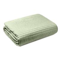 Dygsniuota lovatiesė žalios spalvos dvigulei lovai 220x230 cm Quilted Lines – Bianca
