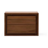 Tamsiai rudos spalvos iš tikmedžio masyvo pakabinama spintelė po kriaukle 60x40 cm Kenta – Kave Home