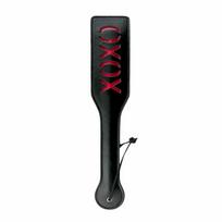 Easytoys Rimba Black Leather Paddle XOXO - Sturdy Model with Decorative Cutout