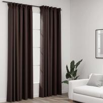 Naktinės užuolaidos su kabliukais, 2vnt., taupe, 140x245cm, Rusva