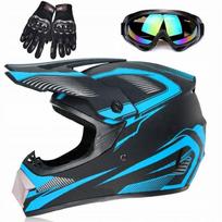 Vaikiškas Šalmas dviračių motokroso sportui, BMX M 57-58cm + skydelis, pirštinės, akiniai