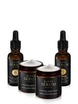 ALPHA SERUM PARIS Dieninis veido kremas su hialurono rūgštimi ir kolagenu (60 ml), veido serumas su ikrų ekstraktu ir hialurono rūgštimi (30 ml) ir kt.