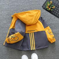 Boys' Color Blocked with Stripes Hooded Coats for Children Aged 3-10 Boys Girls In Spring  Autumn 160 geltona