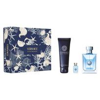 Rinkinys Versace Pour Homme vyrams: tualetinis vanduo EDT, 100 ml + dušo želė, 150 ml, tualetinis vanduo EDT, 5 ml
