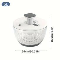 1.59gal Large Capacity Salad Spinner with Vegetable Chopper, Drain Basket, Bowl & Colander - Multifunctional Lettuce Spinner for Fruits & Vegetables 6L