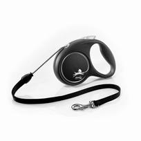 Flexi Black design virvinis pavadėlis - Silver / M - 5m iki 20 kg