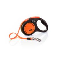 Flexi New Classic Neon juostinis pavadėlis 5m - Oranžinė / M - 5m iki 25 kg