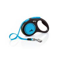 Flexi New Classic Neon juostinis pavadėlis 5m - Melyna / M - 5m iki 25 kg
