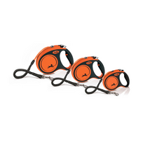 Flexi Xtreme oranžinis juostinis pavadėlis 5m - L iki 65 kg 5m juostinis