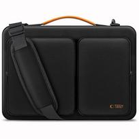 Juodas su oranžinėmis detalėmis nešiojamo kompiuterio krepšys "Tech-Protect Defender Bag Laptop 13-14"