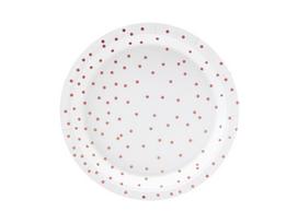 Popierinės lėkštės Polka Dots, 18 cm (1 pak / 6 vnt.), Baltos