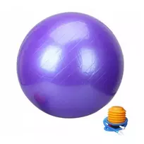 Violetinis gimnastikos kamuolys su pompa, 75 cm.