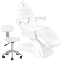 Elektrinė kosmetologinė kėdė lux 273b + meistro kėdutė 304, balta