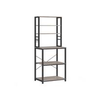 Pastatoma virtuvės lentyna pramoninio dizaino | 167 x 40 x 60 cm | Pilkai juoda
