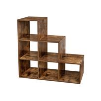 Pastatoma lentyna su 6 kubeliais | 97.5 x 29 x 100 cm | "Rustic" ruda