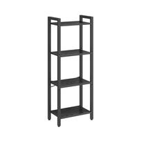 Kompaktiška juoda lentyna metaliniu rėmu | 40 x 24 x 107 cm | Juoda