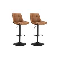 Reguliuojamos baro kėdės | 62-84 cm | 2 vnt. kompl. | Karamelinė ruda