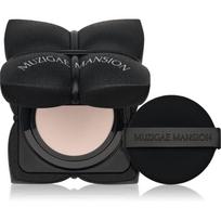 MUZIGAE MANSION Sleek Matt Cushion ilgai išliekantis makiažo pagrindas kempinėlėje, SPF 50+ nepriekaištingam įvaizdžiui atspalvis N19 15 g