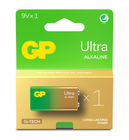 GP - Ultra Alkaline 9V Battery, 1604AU/6LF22, 1-Pack